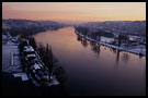 sunset over vltava river, Prague, Czech republic