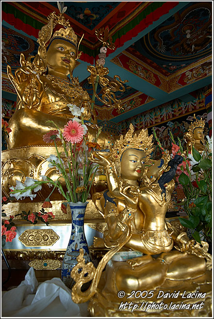 Interior of the temple - Golden Temple, Namdroling Monastery, South India