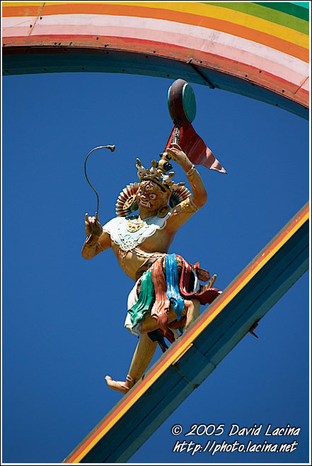 Decoration of the top of the temple - Golden Temple, Namdroling Monastery, South India