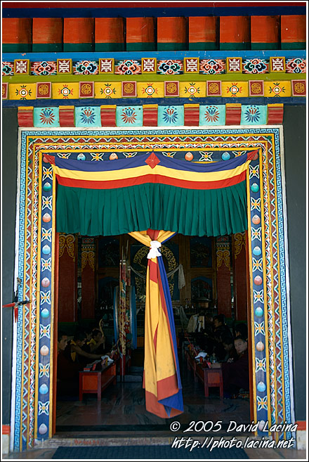 Gompa entrance - Golden Temple, Namdroling Monastery, South India