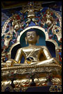 Buddha Shakyamuni plated with gold, Golden Temple, Namdroling Monastery, South India
