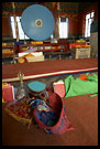 Interior of gompa, Golden Temple, Namdroling Monastery, South India