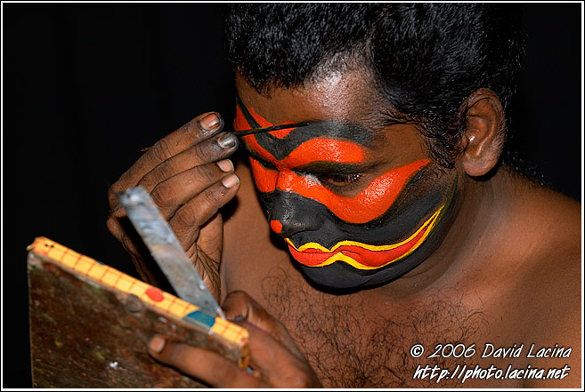 Preparing Kathakali Make-up - Kathakali, South India