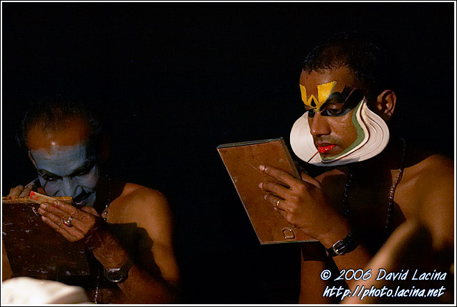 Preparing Kathakali Make-up - Kathakali, South India
