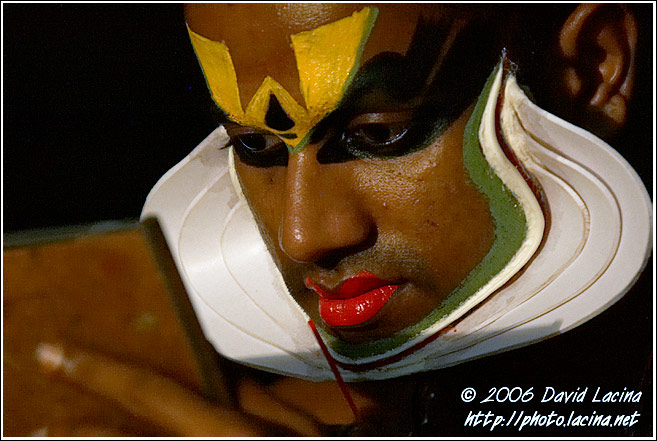Preparing Kathakali Make-up - Kathakali, South India