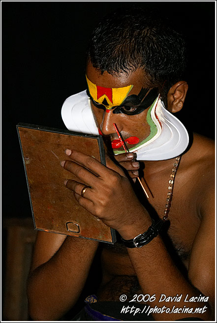 Preparing Kathakali Make-up - Kathakali, South India
