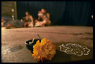 Stage Decorated With Flowers, Kathakali, South India
