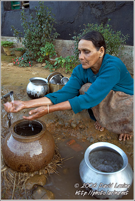 Woman Washing Pots, Coorg (Kodagu) Hills - The People, South India