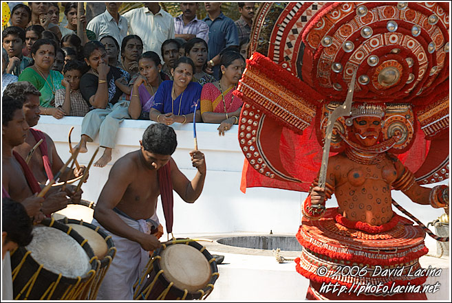 Theyyam Dancer And Drummers - Theyyam Ritual Dance, South India