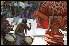 Theyyam Dancer And Drummers, Theyyam Ritual Dance, South India