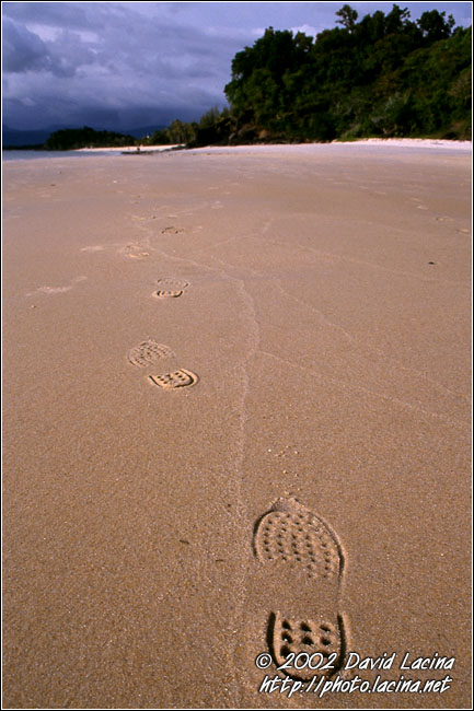 footprints on beach - Langkawi I., Malaysia