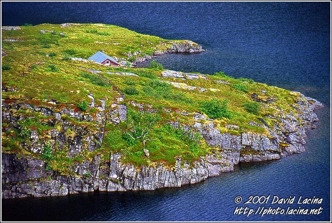 hidden house by lake - Lofoten, Norway