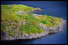 hidden house by lake, Lofoten, Norway