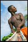 Fisherman Prepairing Net For Fishing, People And Nature, Sierra Leone
