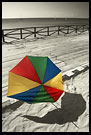 Umbrella On A Beach, Colorized Tanzania, Tanzania